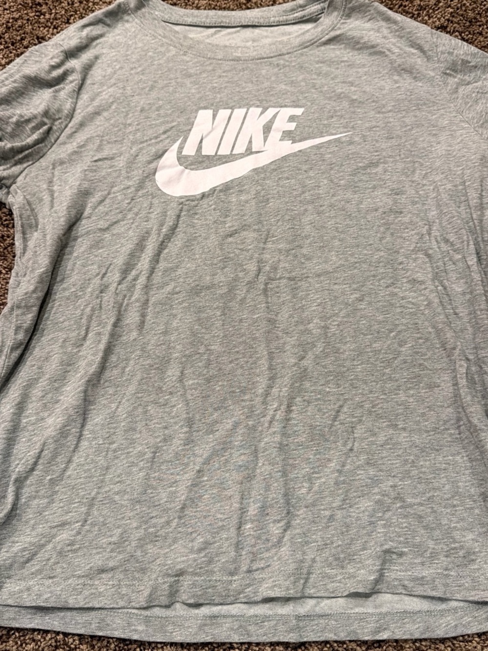 Nike Light Gray Short Sleeve Tee with White Logo